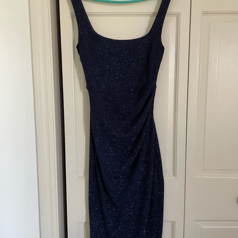 Long sparkly slit dress